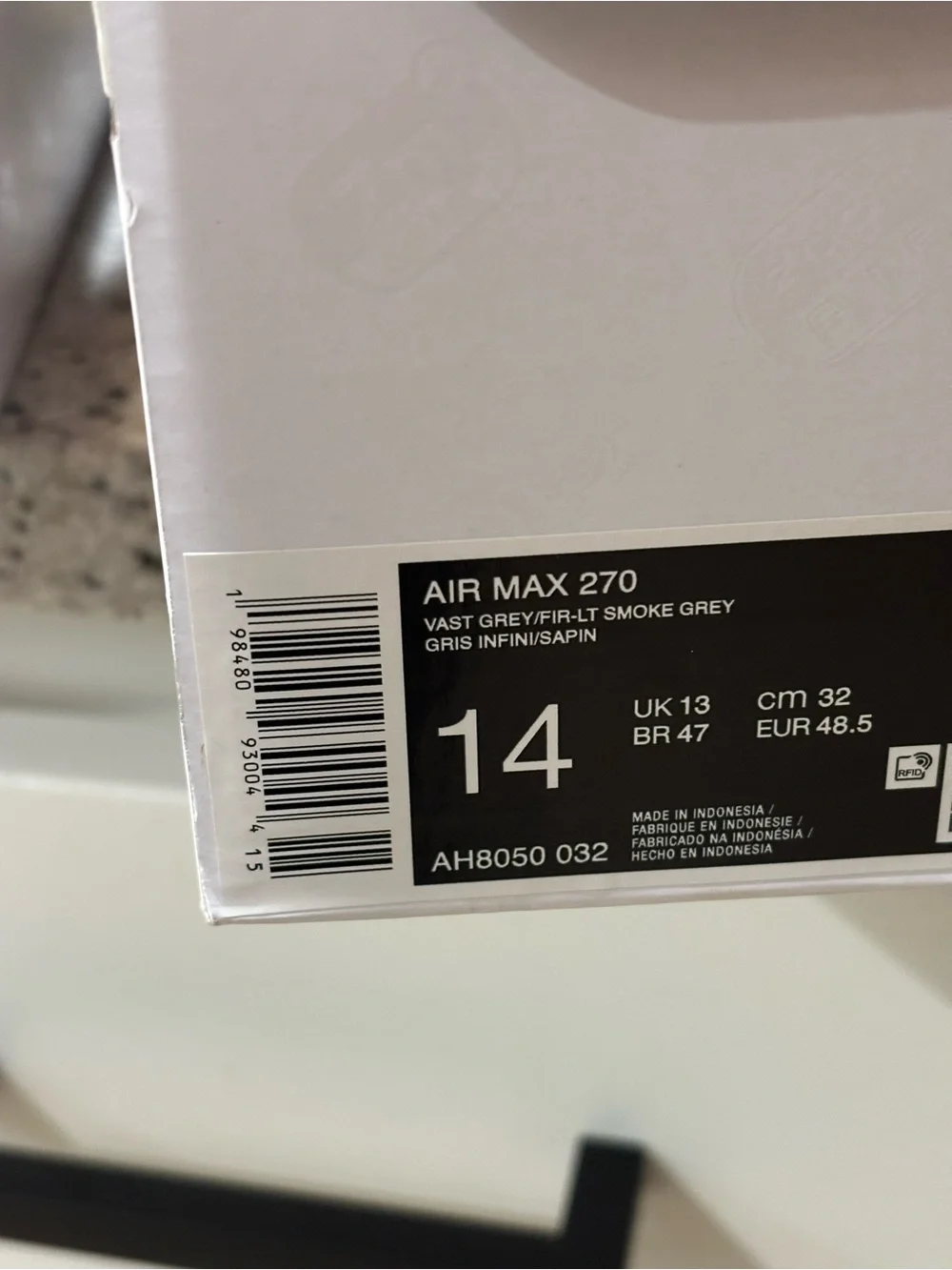 Nike Air Max 270 ‘White / Vast Green’ Men’s Size 14 Sneakers NEW! AH8050-032